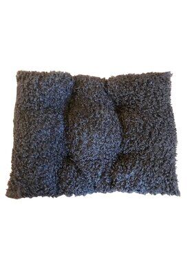 Pet Cushion With Non-Slip Base 20"x16" Dark Gray & Beige Soft Sherpa Texture